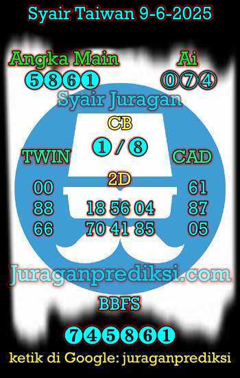 prediksi taiwan 9 juni 2025, syair taiwan hari ini senin 9-6-2024, angka keluar togel taiwan, toto jitu taiwan 9 juni 2025 akurat
